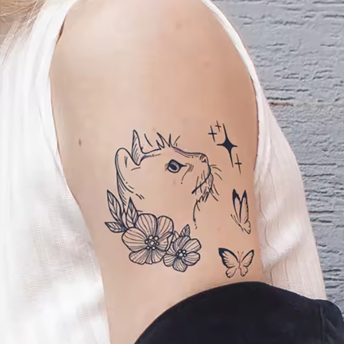 Katze, Rosen & Schmetterlinge – Bild 1