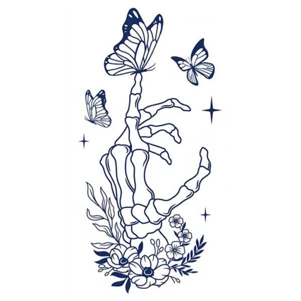 Skelett, Schmetterlinge & Blüten – Bild 2